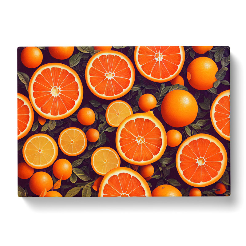 Sliced Orange Fruit - Wrapped Canvas, 40cm H x 60cm W x 3cm D