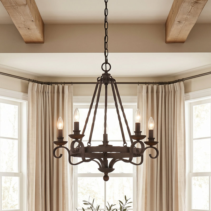 Noble 5-Light Rustic Black Chandelier