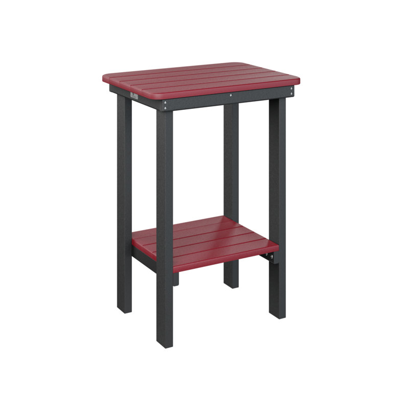 Berlin Gardens Rectangular End Counter Table, Scarlet Red, Black