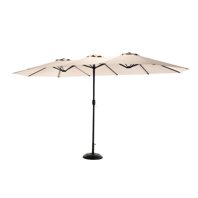 Grand parasol rectangulaire de 14,8 pi - Parasol kaki efficace pour l'utilisateur de jardin à double face, Kaki