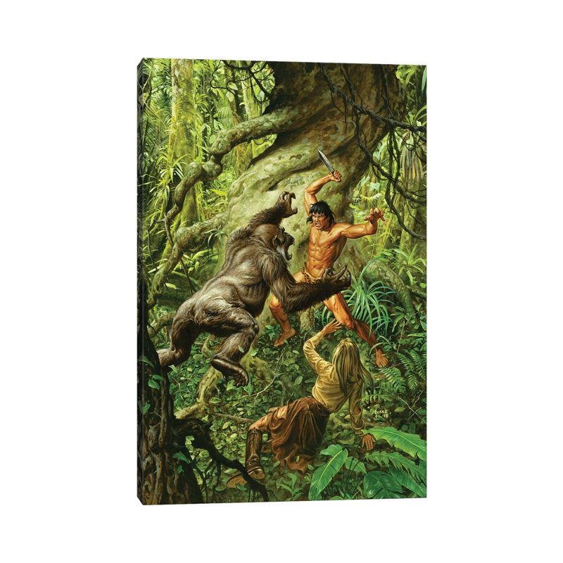 Tarzan Of The Apes by Joe Jusko - Wrapped Canvas Print, 101.6cm H x 66.04cm W x 1.9cm D