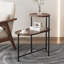 Table de bout moderne en noyer brun avec tablette de rangement spacieuse et base en métal