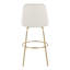 Tabouret de bar clouté 30 po à hauteur fixe avec pieds en métal et repose-pieds rond - ensemble de 2