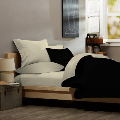 Ensemble de draps 100% coton jersey - Doux et confortable - Poche