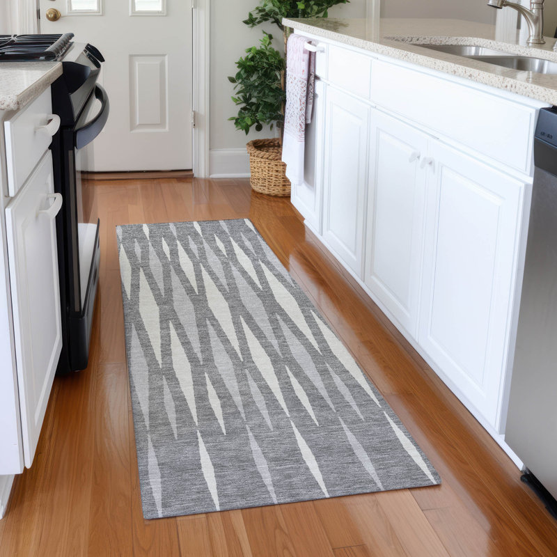 Premium Machine Washable Prisco Gray Rug, Runner 2'3" x 7'6"
