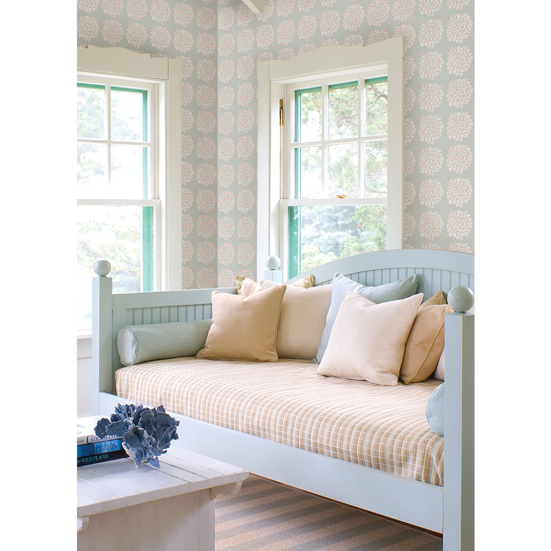 Puketti 18' L x 20.8" W Peel and Stick Wallpaper Roll, Gray/Red