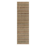 Vintage Turkish Runner, Brown With Multicolor Geometric Design - Rug & Kilim
