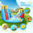 15.42' x 14.57' Inflatable Slide with Water Slide and Air Blower