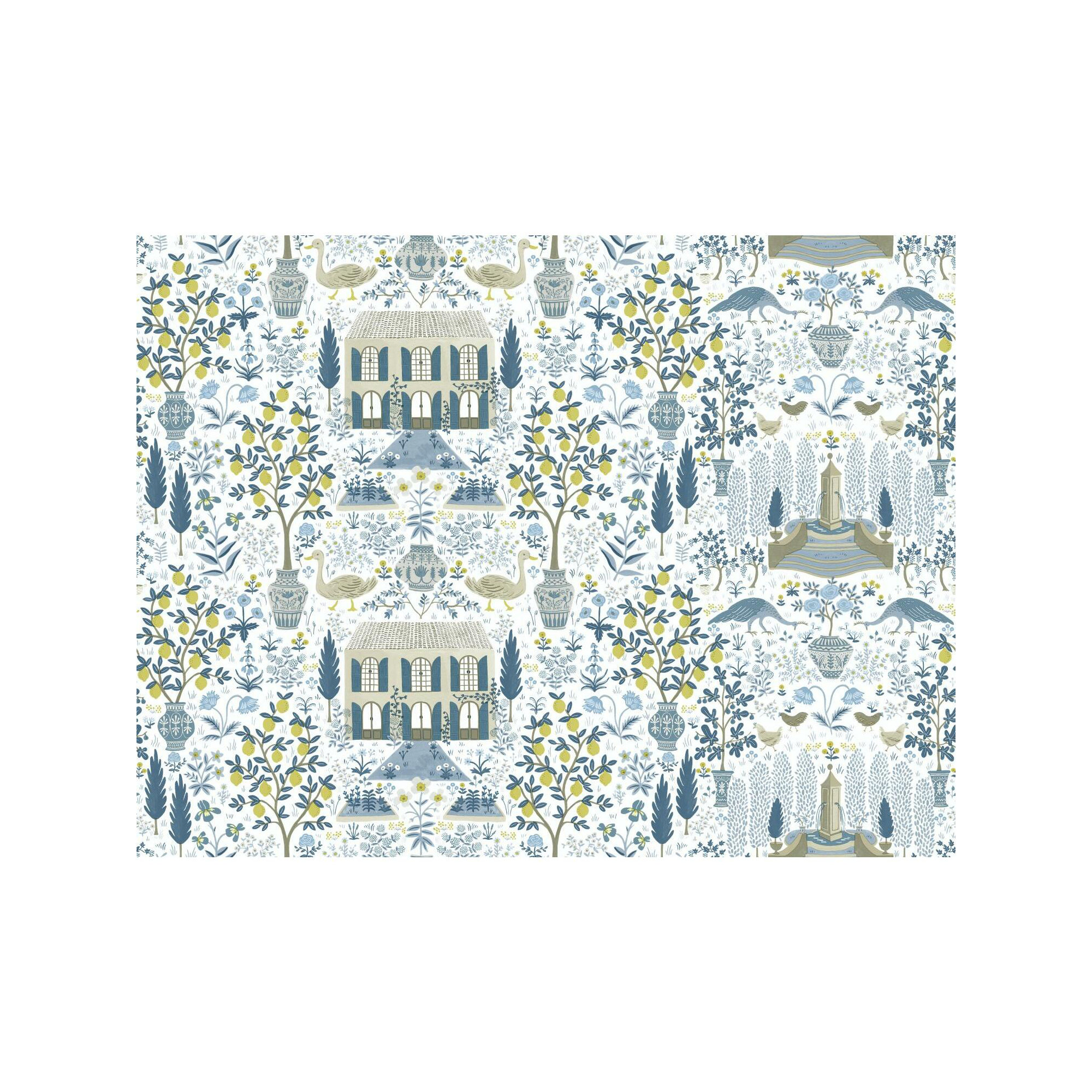 Rifle Paper Co. Camont 27' x 27" Wallpaper Roll, Indigo