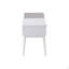 Banc téléphone contemporain en bois blanc et tissu gris avec tiroir coulissant-131068934