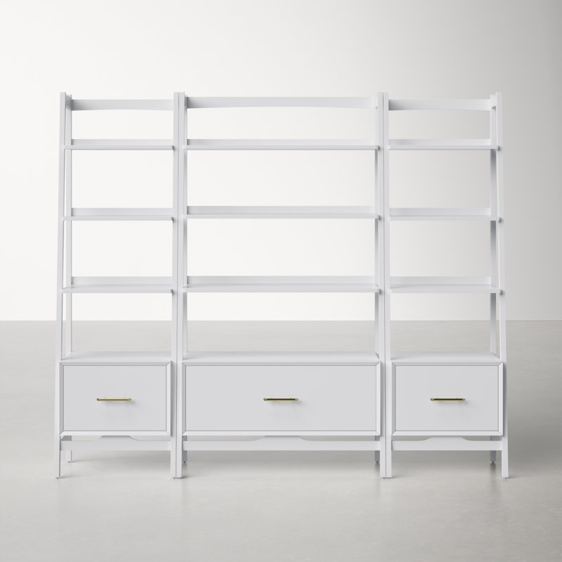 Stiles Ladder Storage Bookcase, White