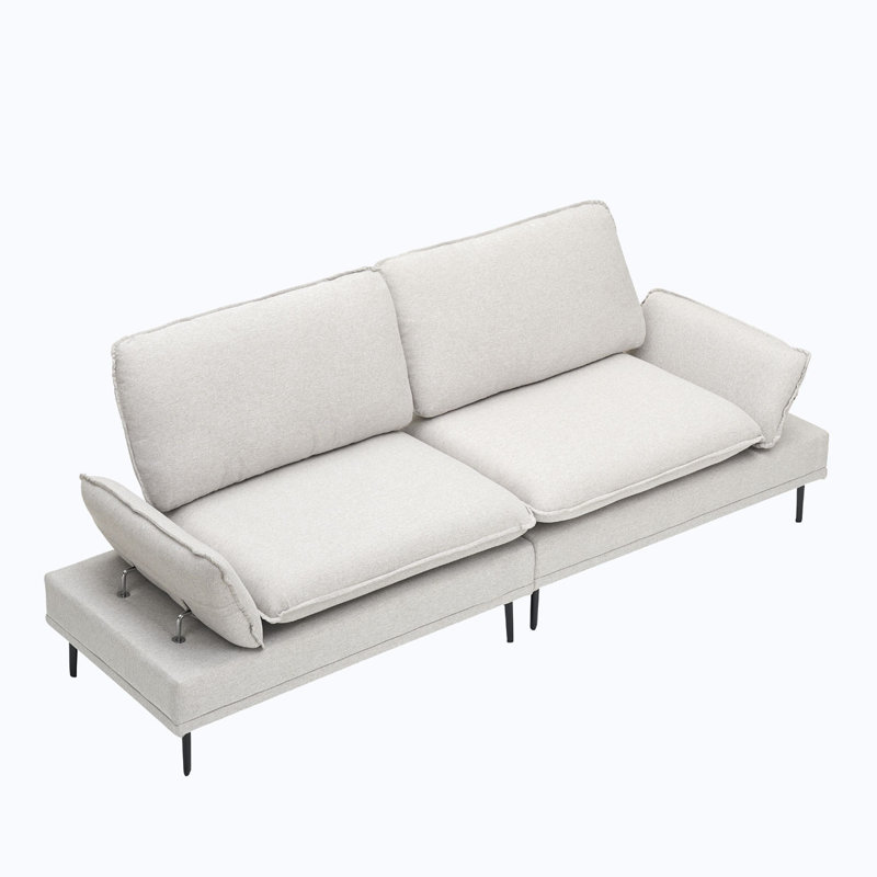 Canapé 90,55 po, Mélange de polyester gris clair