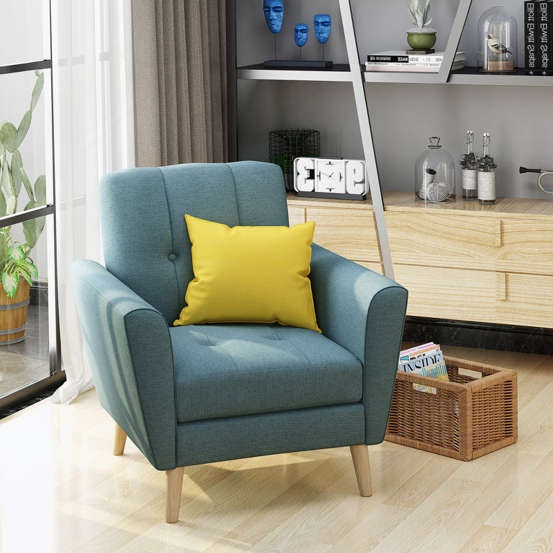 Fauteuil club Mid Century, Bleu