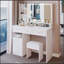 Versatile Large Desktop Vanity Table with LED Mirror and High Capacity Storage