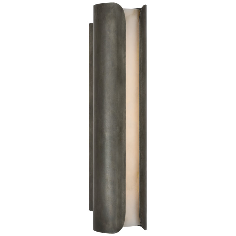 Anne-Marie Barton Armise 18" Sconce with Alabaster, 29" H x 7" W x 7.75" D, Mottled Pewter