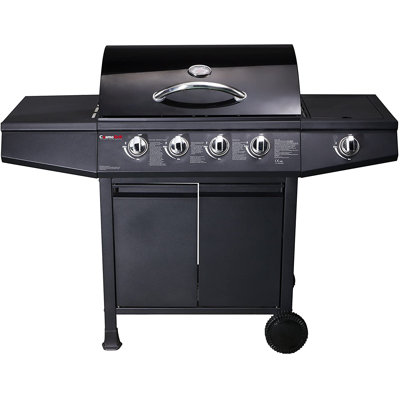 COSMOGRILL 5 - Burner Freestanding 50000 BTU BTU Gas and Charcoal Grill with Side Burner and Cabinet