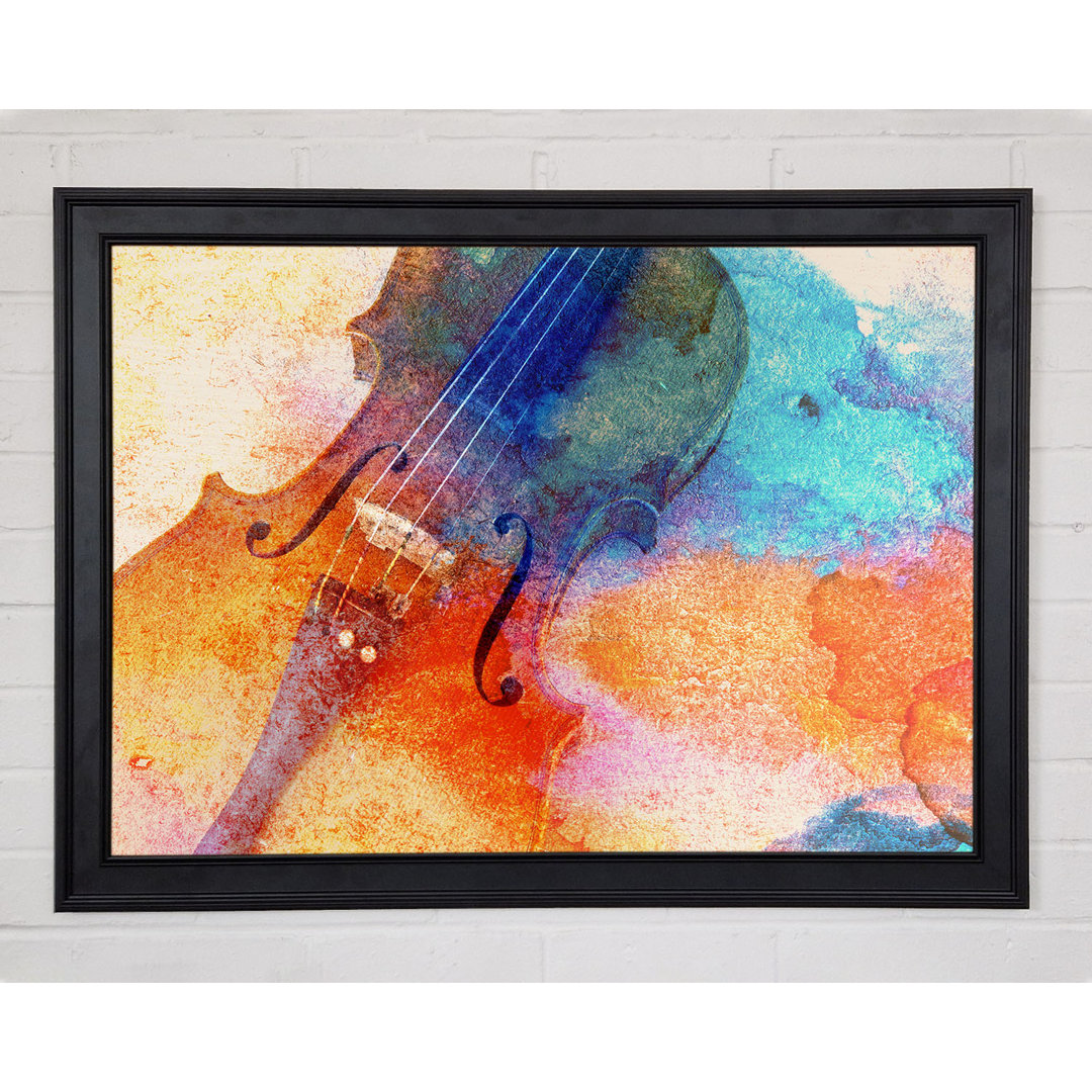 Gerahmtes Leinwandbild Water Colour Splash Violin