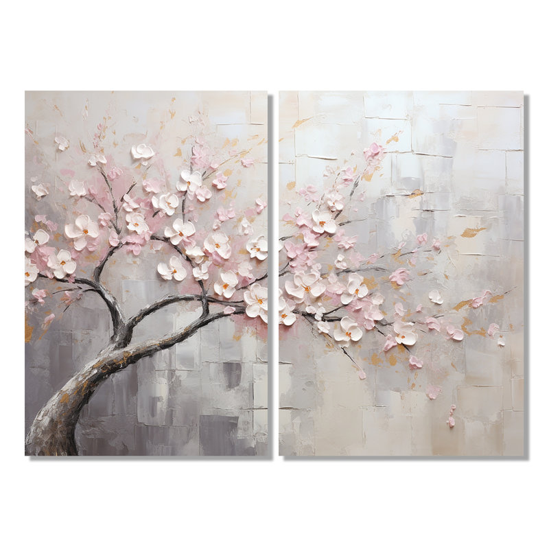 «Blossom Tree Whispers Of Pink I» - décoration murale rose, H 36 po x l 48 po, Toile tendue, Ne s’applique pas