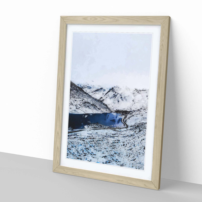 Tryfan Mountain in Snowdonia Wales - Picture Frame Graphic Art Print, Oak, 50cm H x 35cm W x 2cm D