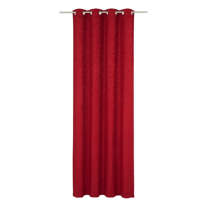 Siglerville Eyelet Curtain Single Panel, opaque, 132 W x 132 D cm, Red