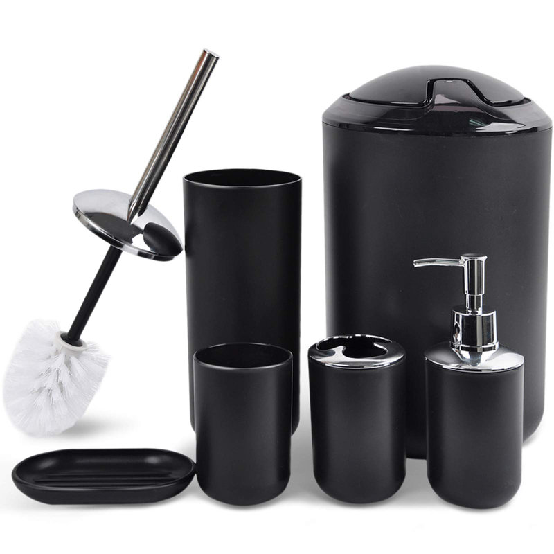 Balch Bathroom Accessory Set, Black
