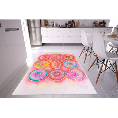 Luxurious Machine Washable Area Rug, 4.9 x 7.5 Feet, 100% Polyester, 1850 g/m², Pile Height: 0.2 inches | Eco-Friendly Recycled Poly Cotton Backing | Perfect for Living Room & Bedroom, Soft and Durable Design