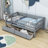 Rowanne Wooden Daybed Wood Bed with Two Drawers and Fence-1643981595-1643981590