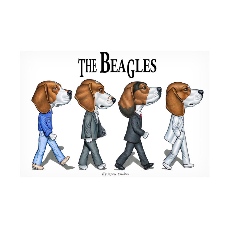 «The Beagles» par Danny Gordon, impression sur toile tendue, H 12 po x l 19 po x P 2 po