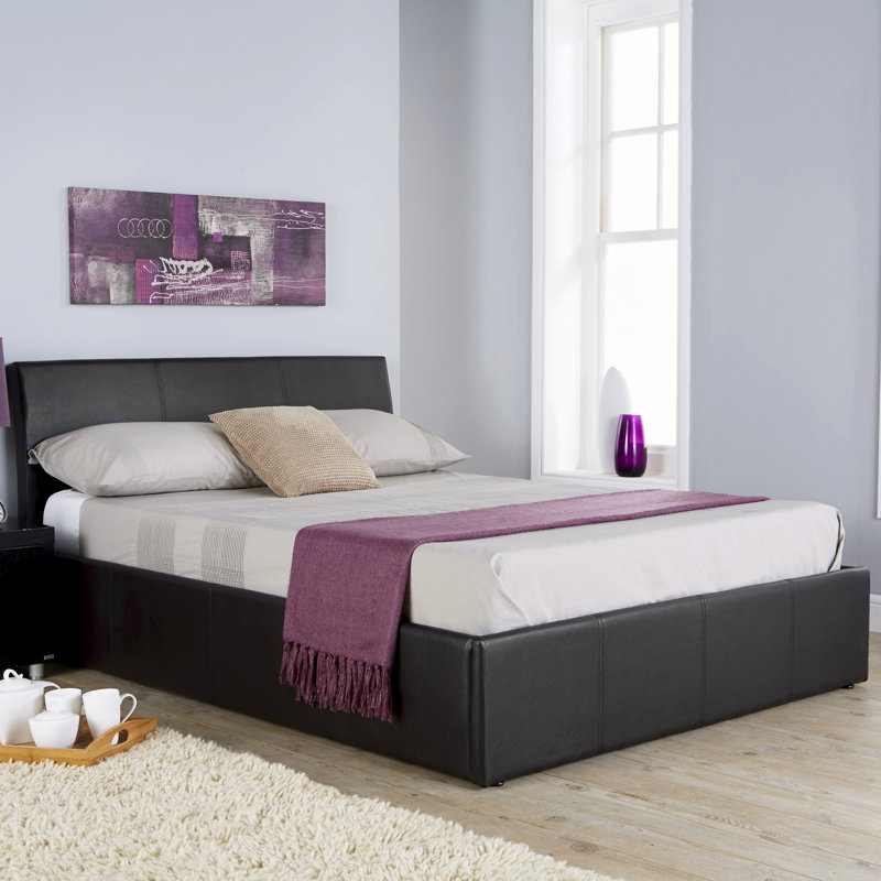 Baudoin Upholstered Ottoman Storage Bed, Double (4'6), Black
