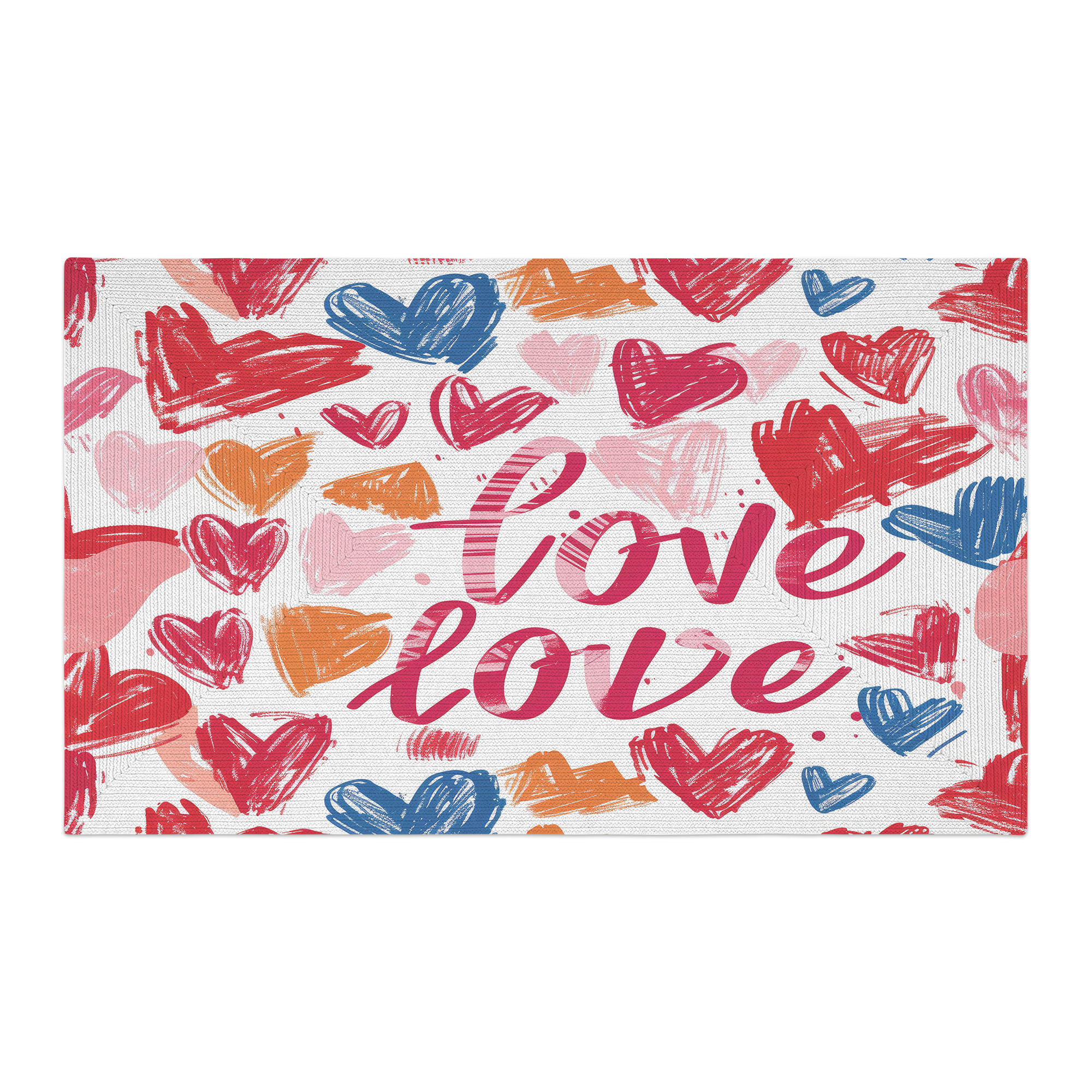Red Barrel Studio® Romantic Love Letters Braided Rug | Wayfair