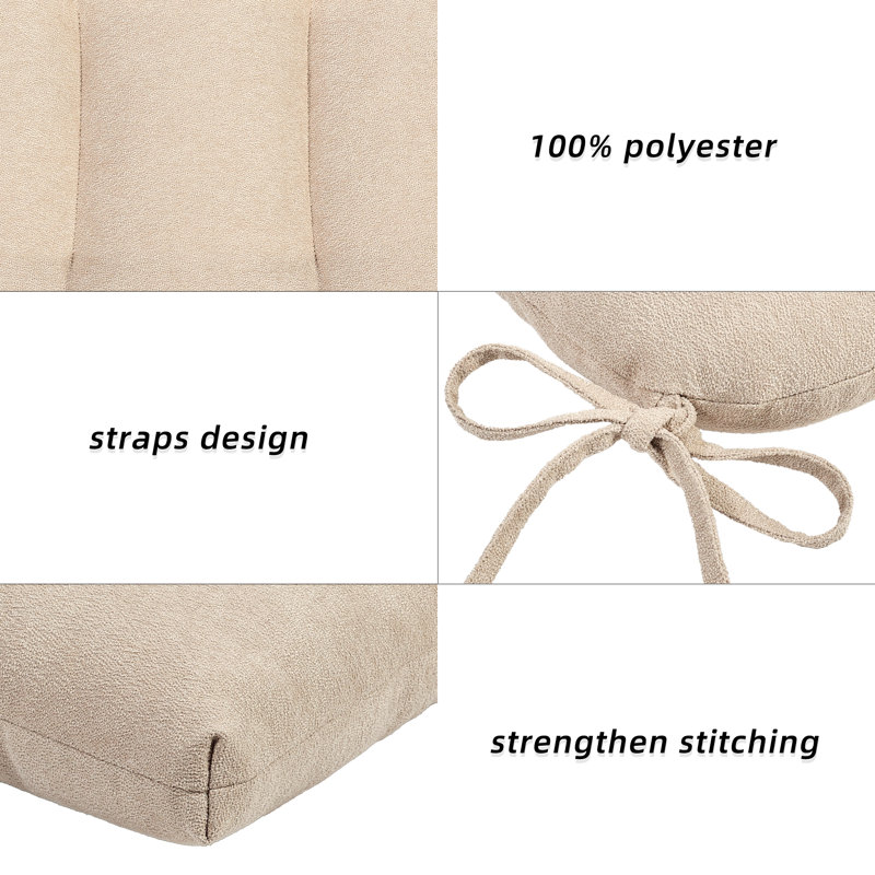 Coussin de siège 4 pièces Ebern Designs, Beige