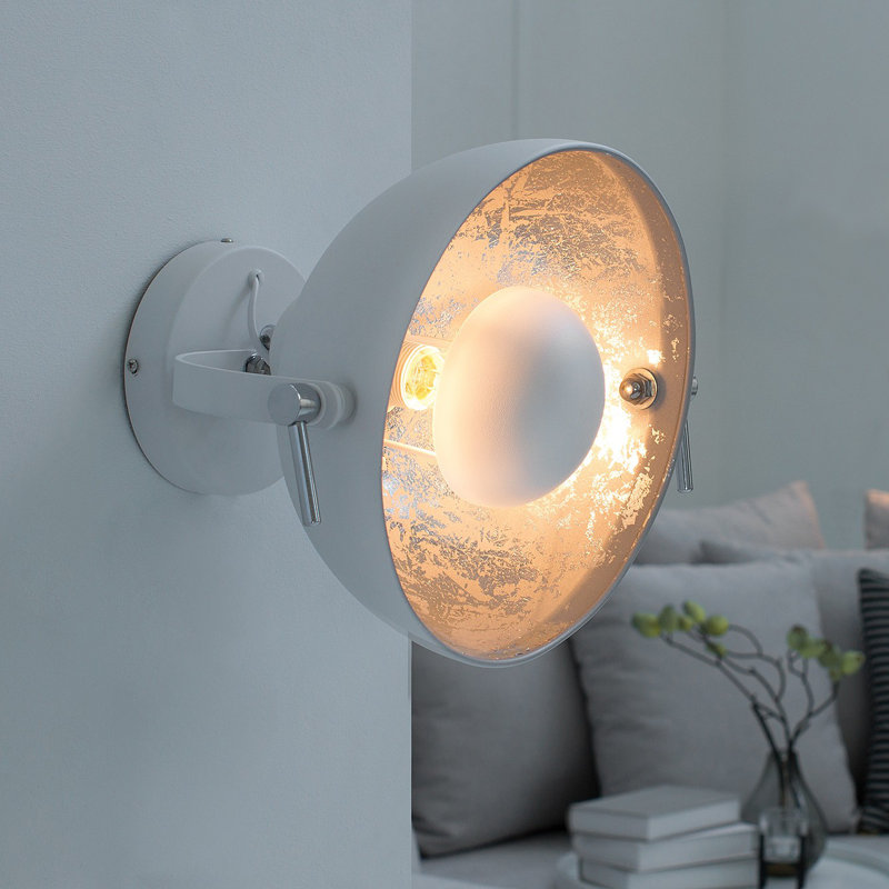 Fiedler Armed Sconce, White/Silver