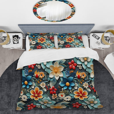 Intricate Embellishments I Floral Duvet Cover