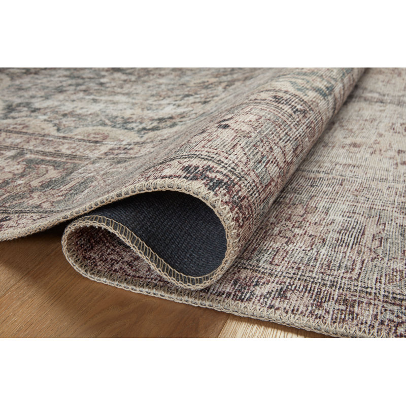 Amber Lewis x Loloi Georgie Lagoon / Beige Area Rug, Square 1'6"