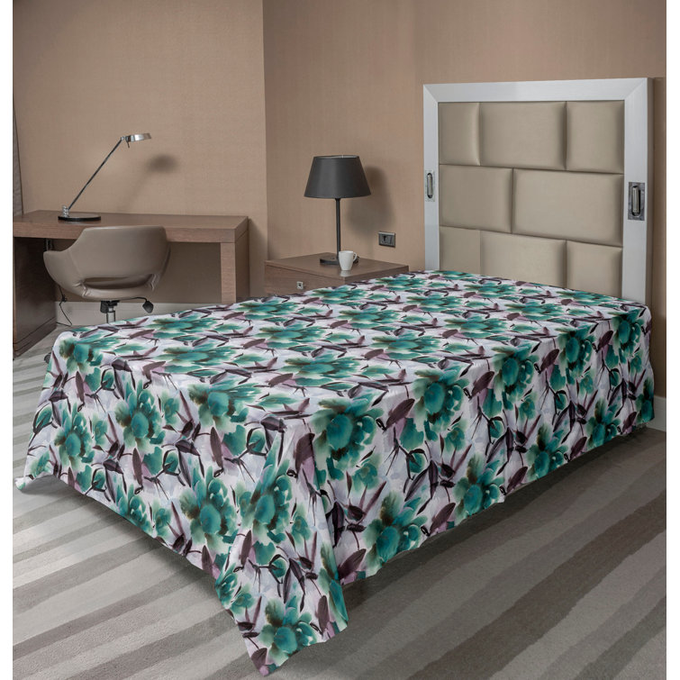 Ambesonne, drap plat floral pivoines, art botanique printanier