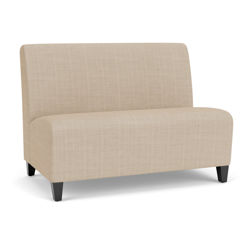 Causeuse sans accoudoirs Ravenna, Bois noir, Chambray calcaire