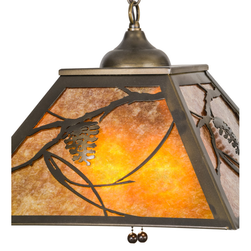 Rustic Lodge 2 - Light Pendant, Amber, Antique Copper
