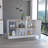 Juniper Kitchen Island with Large Top Surface, Double Door Cabinet, and Open Shelves Black / Ibiza Marble-1370262914