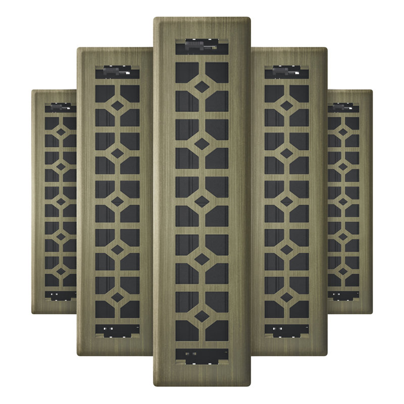 Registre de plancher en métal, Laiton rétro, L 2,125 po x L 12 po