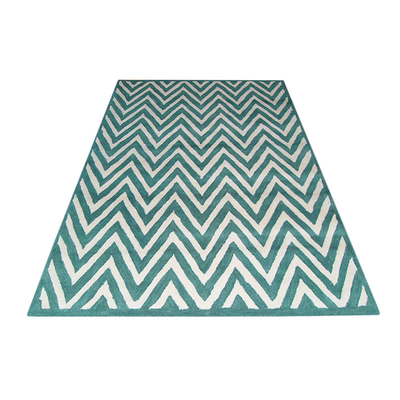 Ziggy Chevron Wool Hand Woven Area Rug, Rectangle 153 x 244cm