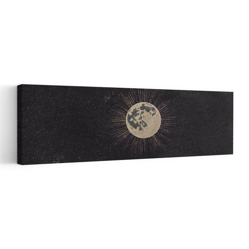 «Mystical Full Moon Mystical Vintage Abstract Landscape Nature», art mural, H 20 po x l 60 po