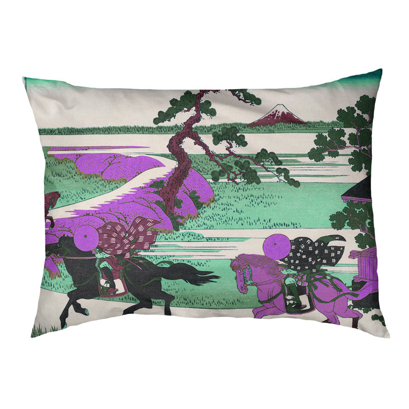 Coussin pour chien Burkki Sekiya à la rivière Sumida, Petit (l 29,5 po x P 19,5 po x H 9,5 po), Mauve/vert