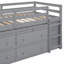 Lit mezzanine avec espace de travail portatif - pratique pour apprendre et travailler 4 tiroirs latéraux pour maximiser l'espace de rangement-1390590136-1390590137