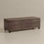 Banc ottoman de rangement rectangulaire contemporain de 122 cm de large, recouvert de cuir végane et doté d'un couvercle relevable et d'une mousse haute densité.-410956585