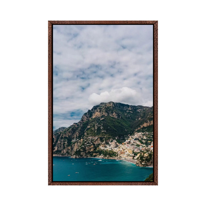 Positano View II by Bethany Young - Print on Canvas, Classic Brown Wood Framed, 66.04cm H x 45.72cm W x 3.81cm D