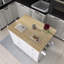 Chariot de cuisine 52,7 po en bois massif-1804646995