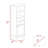 Linen Cabinet, Two Interior  Shelves, Two Open Shelves, Single Door
