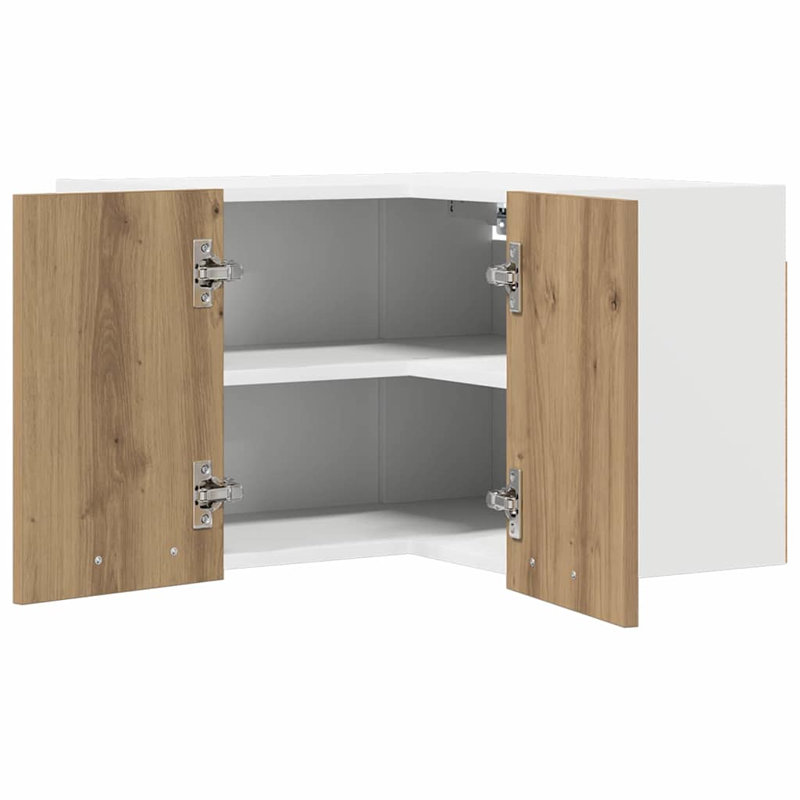 Vidaxl Hanging Cabinet Riga White 57 X 57 X 40 Cm Engineered Wood, Artisan Oak/White