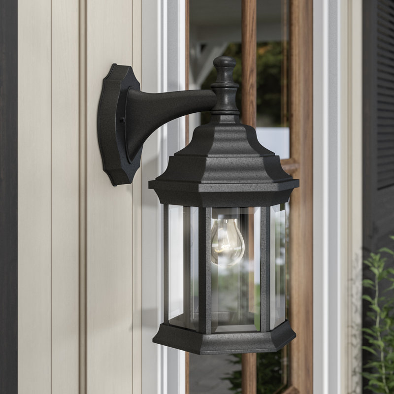 Lanterne murale d'extérieur 1 lumière H 12 po Terrest, Noir