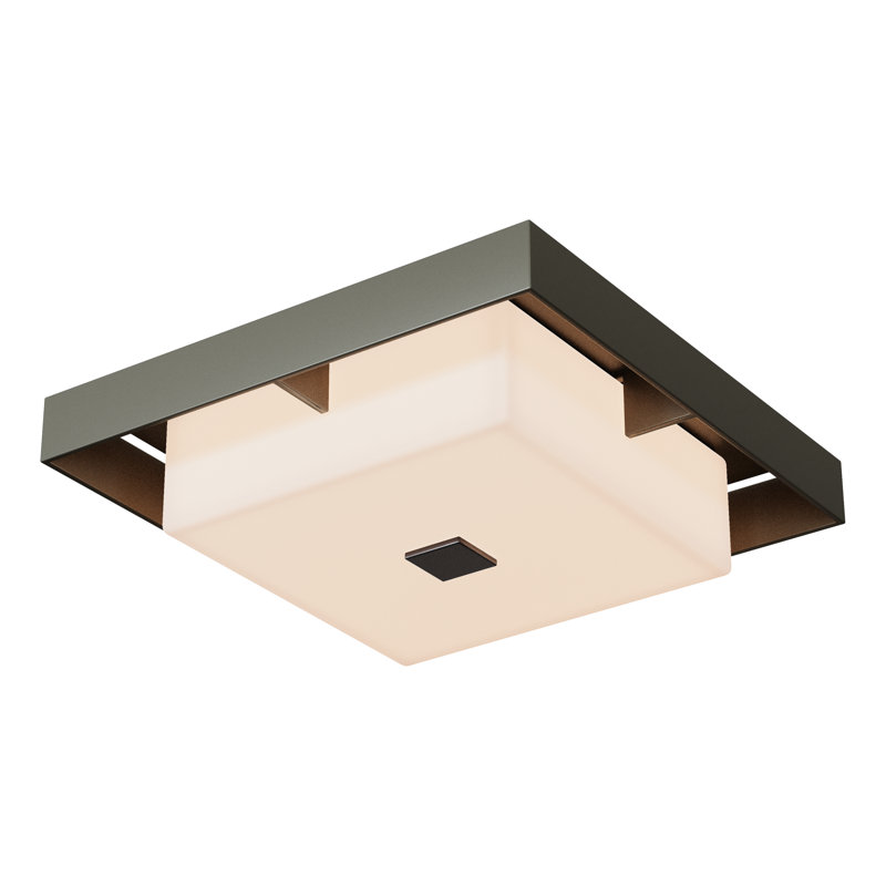 Shadow Box Outdoor Flush Mount, 4" H x 12" W x 12" D, Coastal Dark Smoke, Coastal White